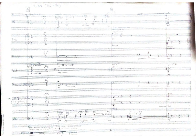 Sketches for 7 instruments to composed for 9